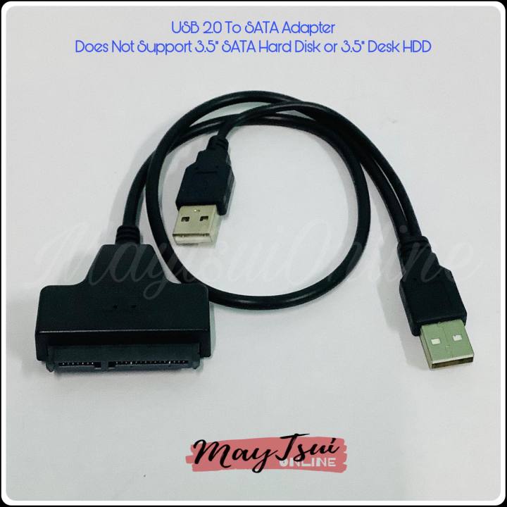 USB 2.0 Adapter Cable to SATA 7+15 22 Pin for 2.5 HDD Laptop Hard Disk ...