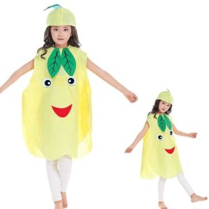1Pc Kids Fruit Vegetable Design Costume Halloween Strawberry Outfit Kiwi Strawberry Costume Creative Funny Fruit Cosplay