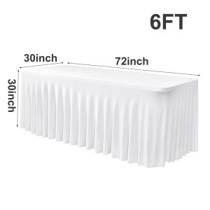 LUZMAR Spandex Table Skirt Elastic 4/6FT Stretch Tablecloth Universal Bed Cover for Rectangle Tables