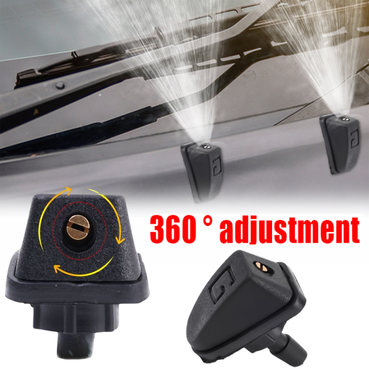 2Pcs Universal Car Windshield Wiper Nozzle Kit 360 Degree Adjustable