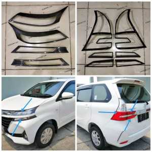 Paket garnis lampu depan belakang motif carbon Avanza Xenia Veloz 2019 ke atas