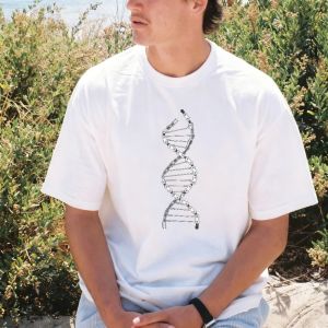 [Local Stock] VCC Funny DNA Helix Chain Mechanical White Crew Neck Short Sleeve Fitted T-Shirt For Cycling Bicycle Mountain Bike Lovers TEE
