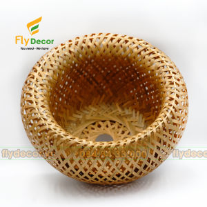 Chao đèn mây tre thả trần 2 lớp hình Nấm trang trí sân vườn phòng bếp phòng khách quán cafe