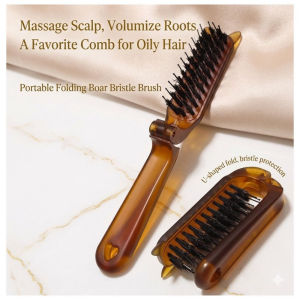 Portable Foldable Hair Comb Bristle Smoothing Brush Anti Frizz Detangling Fluffy Styling Tool