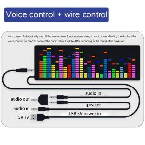Multifunctional LED Music Spectrum Rhythm Lights Voice Sensor 1624 RGB Atmosphere Level Indicator with Clock Display V6.65
