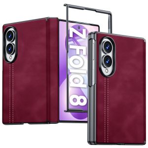 Premium Leather Case for Samsung Galaxy Z Fold 8 Case with Screen Protector Hinge Protection Matte Hard PC Shockproof Phone Cover for Galaxy Z Fold 8 Ultra CaeZ Fold 7 Case