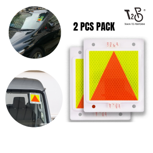 T2P 2 PCS PACK  P-Plate Probation Plate For Cars With Velcro Front & Back Car Plate Class 3