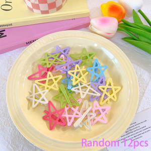 【Lâu đài cổ tích】 2/6/12 chiếc kẹp tóc nữ Phụ Nữ Kẹp tóc hình ngôi sao màu trơn Y2K kẹp tóc bên phụ kiện tóc kẹp tóc thú mỏ vịt ngôi sao năm cánh dễ thương