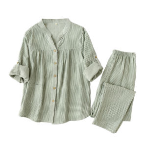 Women Cotton Pyjamas Thin Sleepwear Suit Comfortable Long Sleeved Nightclothes M L XL Size Loungewear