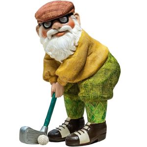 TIMES LORD Golf Gnome Golfing Gnome Statue Waterproof Delicate Garden Resin Ornaments Creative Handmade Dwarf Art Statue Outdoor