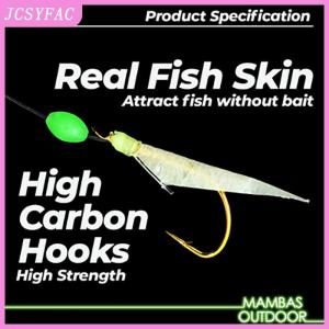 JCSYFAC White Fish Skin Biomimetic String Hook Aji Hook Angler Hook Fishing Gear