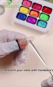 VENDEENI-Multi-functional 9 Grid Pallet-3D Gradient Effect Pat Painting Gel- Soak Off UV/Led Painting Nail Art Gel