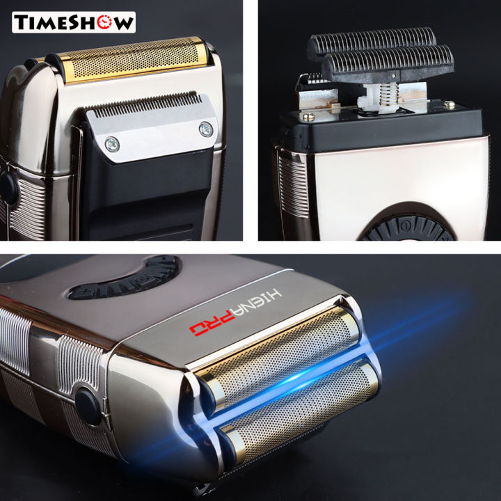 TimeShow Electric Men's Shaver Digital Display Widened Blade Pop Up