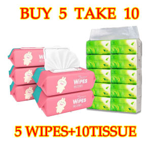 【80 sheets X 10/15/20/30 packs】baby wipes and tissue bundle Combo Unscented baby wipes 10 packs 80 sheet tissue and wipes set