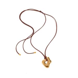 Stainless Steel Irregular Geometric Pendant Choker Waterproof Wax Rope Necklace Gold Silver Color Fashion Accessory
