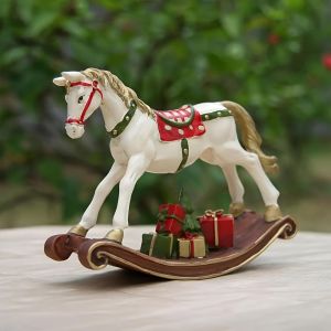 Christmas decorative gift resin rocking horse a decoration for home living room bookcase and room arrangement
