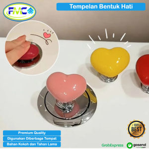 Tarikan Kaci Tempel Tempelan Bentuk Hati Pengangkat Tutup Flush Push Tekan Toilet