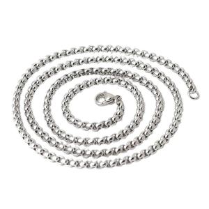 Stylish Men’s Necklace Hip Hop Inspired Square Pearls Design Titanium Alloy Chain For Casual Or Formal Wear