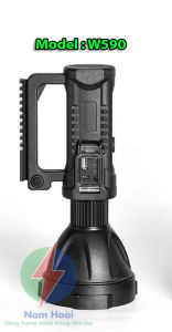 Đèn pin cầm tay siêu sáng W590/W591 chiếu xa 1000m chống thấm nước có kèm chân đế tripod - Tích hợp cổng USB dự phòng