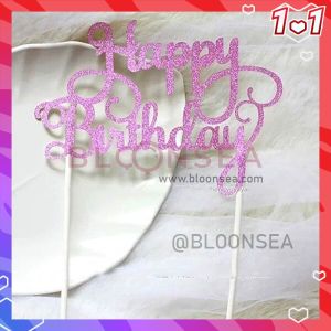 Glitter Cake Topper Happy Birthday Gold Tepung Kek Lapis Lilin Kek Mould Loyang Harijadi Penimbang Cakes Hiasan Frozen