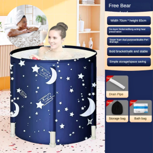 READY Xueqin Bak Mandi SPA Bathtub Lipat Portable dewasa kolam Adult Folding Bath 65x70 cm 18401