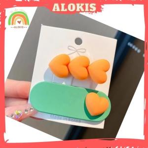 Kẹp Tóc Mái Hàn Quốc - Cute Phụ Kiện Cho Bé Gái - Họa Tiết Trái Tim Sắc Màu - Mẫu Hot Trend - Alokis