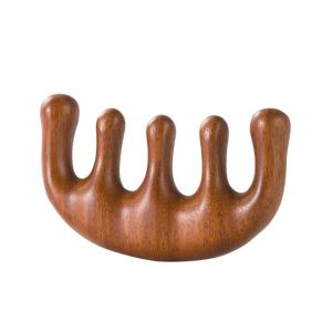 Meridian Massage Comb Handleless Wooden Point Acupuncture Head Comb Wide-Tooth Sandalwood Comb Massage Head For Health Care