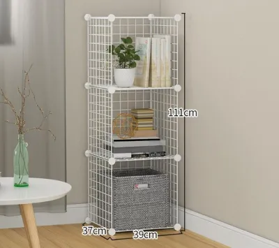 Kệ lưới sắt lắp ghép 3 ô tặng kèm đầy đủ phụ kiện chịu lực cao