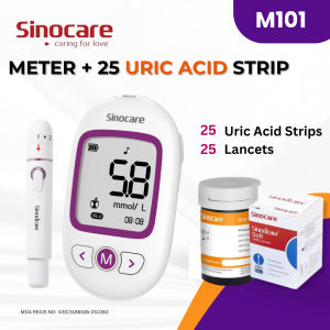 Ready Stock Sinocare M101 3 in 1 Multi Parameter GCU Meter Blood Glucose Cholesterol & Uric Acid No Coding Detector