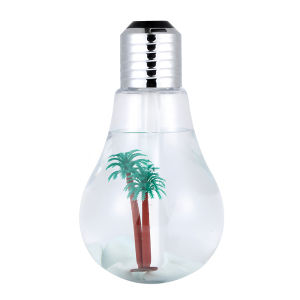 USB Bulb Humidifier 400ml Ultra Mist 7 Color LED Night Light Portable Air Moisturizer for Bedroom Desk Office
