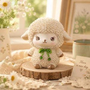SKYJS Resin Craft Sheep Year Figurine Delicate Cute 2027 Lamb Statue Kawaii Gifts Chinese Zodiac Sheep Office Desk