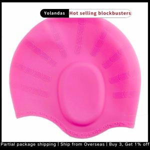 [Yolandas] Adults High Elastic Swimming Caps Men Women Waterproof Swimming Pool Cap Protect Ears Long Hair Large Silicone Diving Hat