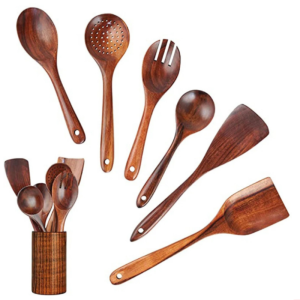 8in1 Bamboo spatula set wooden set portable tableware cooking Kitchen Utensils Sets t Tool gift box