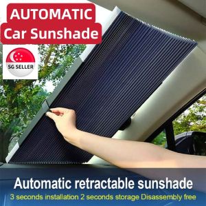 [SG SELLER] Automatic Car Sunshade Foldable Car Windshield Sun Shade Sunscreen Adjustable Sunshade for car Windshield Sun Protection