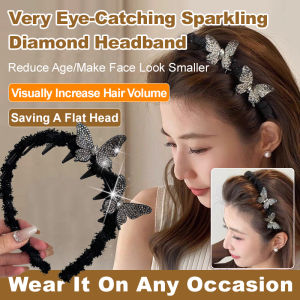 ที่คาดผมรูปผีเสื้อ ใช้งานง่าย ที่คาดผมรูปผีเสื้อ ลดอายุเส้นผม ความหนาแบบสามมิติ สไตล์หรูหราเบาสบาย ที่คาดผมรูปผีเสื้อ / ที่คาดผมสีดำหรูหราเบาสบายสำหรับผู้หญิง พร้อมเพชร