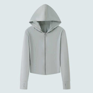 เสื้อกันแดดผ้าไหมน้ำแข็งทรงสลิมฟิตฤดูร้อนของผู้หญิง เสื้อแจ็คเก็ตกันแดดสไตล์สปอร์ต