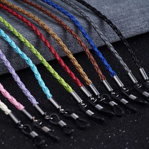 Follow Get New[Beautiful SS] แว่นกันแดดแบบหนาเชือกคล้องแว่นตาแบบถักสายคล้องแว่นสายคล้องสำหรับกีฬากลางแจ้งอุปกรณ์เสริมแว่นตากันลื่น