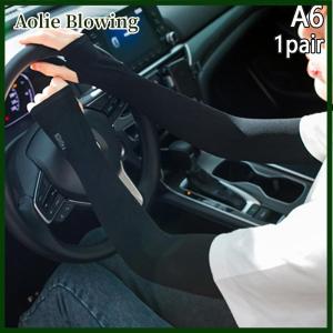 Aolie UV Solar Arm Sleeves Woman Men Cycling Fingerless Gloves Cool Muff Summer Ice Silk Elastic Arm Cover Driving Anti-Sunburn Sleeve