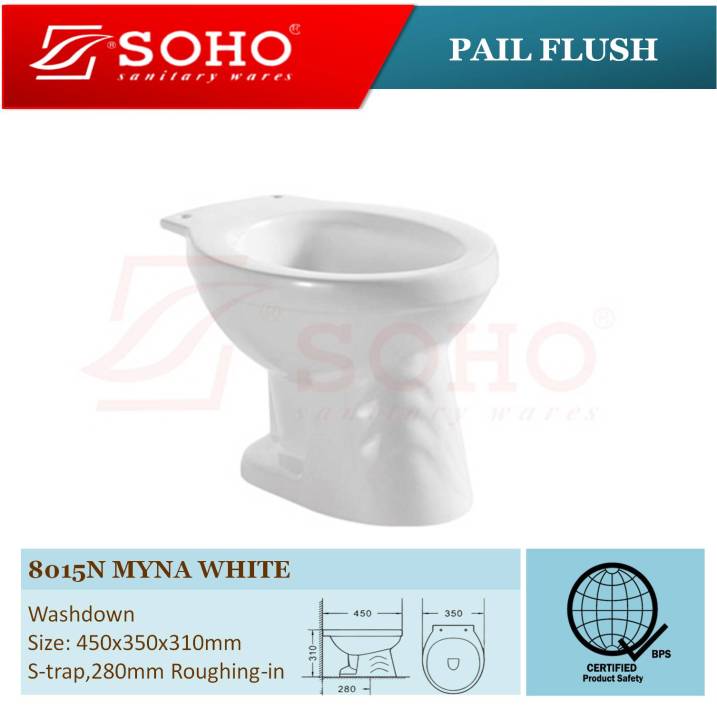 SOHO PAIL FLUSH BOWL MYNA WHITE Lazada PH