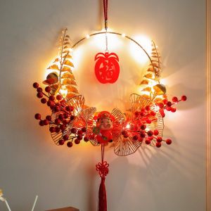 Đồ Trang Trí Tết Nguyên Đán Đồ Trang Trí Tết Nguyên Đán 2023 Đồ Trang Trí Tường 2023 Với Đèn Led Thần Tiên Đồ Trang Trí Năm Lễ Hội Mùa Xuân Mới Tự Làm Đồ Trang Trí Vòng Hoa Nhân Vật Ban Phước Cho Ô Cửa Đồ Treo Đèn Ấm Áp