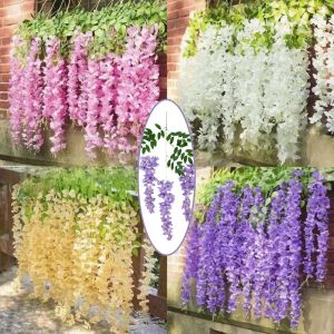 INNEWIN Cành cây dài 96cm Hoa Wisteria nhân tạo Trang trí chân thực Treo lơ lửng Hoa giả nhân tạo  Dây hoa tử đằng Đồ trang trí treo tường