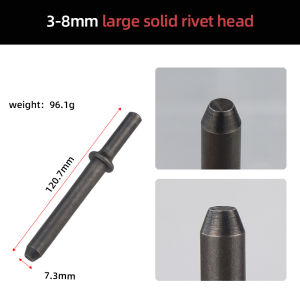 HIFESON Pneumatic Rivet Heads Air Hammer Chisels Rivet  Aadapter Riveting Accessories For Semi-hollow Rivets Solid Rivets