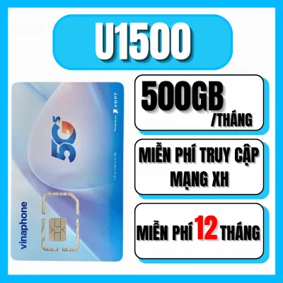 ( ~17GB/NGÀY ) SIM 5G VINAPHONE U1500 CÓ 500GB DATA TỐC ĐỘ CAO MỖI THÁNG SỬ DỤNG TRỌN GÓI 12 THÁNG - CHUYÊN DÙNG PHÁT WIFI FREESHIP - CHƯA KÍCH HOẠT.