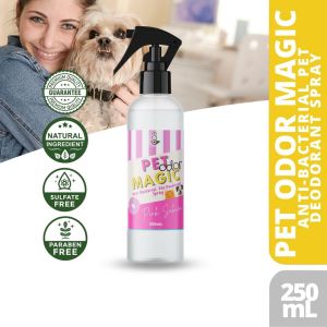 Pets Emporium Pet Odor Magic Deodorant Spray Anti-Bacterial Deodorizing for Cats and Dogs Odor Eliminating Smells Furry Freshness Pet Spray - Kills Bacteria and Eliminates Pet Odors Instantly Pet Odor Neutralizer - Multi-Purpose Deodorizing Spray