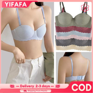 YIFAFA 【Local Stock】 3Pcs Push Up Bra For Women Seamless Small Chest Gathered Brassiere Girls Candy Solid Color Thin Cotton Bralette Comfortable Breathable Lingerie