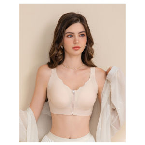 【OFFICIAL】 Comfortable Corset Underwear Foundation Bra Large Breasts Appear Smaller Front Zipper Lift And Anti-sagging Underwear Seamless Shaping Bra