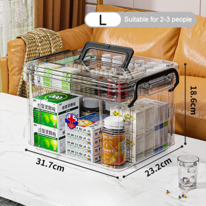 Large Capacity Portable Handle Medicine first aid Box Family Small Safety Emergency Medical Plastic Medicine Basic Organizer