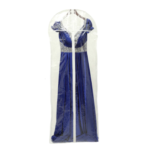 PVC Dustproof Garment Bag for Wedding Dresses and Formal Wear with Convenient Zipper Access Clothing Storage Accessory