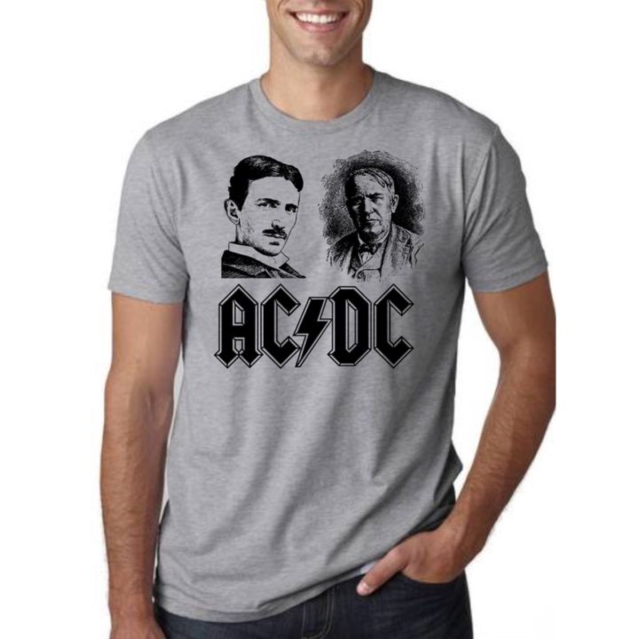 Ac Dc Tour Nikola Tesla Thomas Edison T Tee Physics Genius Us | Lazada