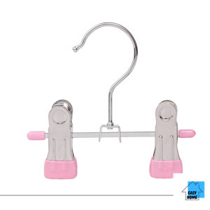 ES.คลิปหนีบผ้า สเตนเลส พร้อมตะขอ สําหรับแขวนผ้าขนหนู ผ้าพันคอ ปลีก/ส่ง EASYHOME E337